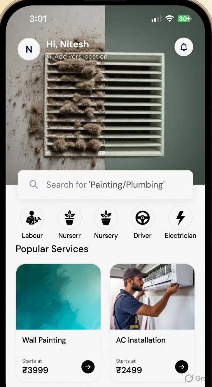 Step 02: Home services, on demand.